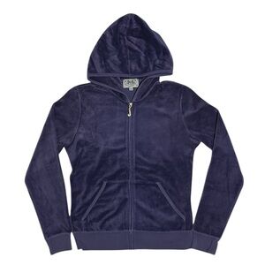 Juicy Couture Purple Full Zip Velvet Hoodie, Size XL